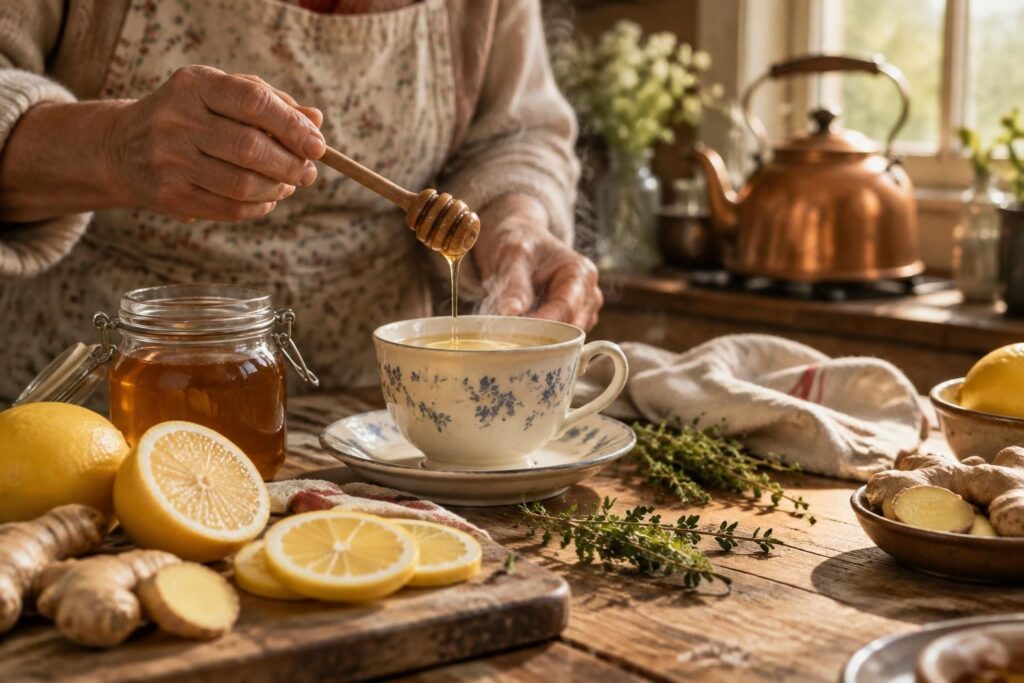 découvrez des remèdes de grand-mère et des astuces naturelles pour apaiser la toux et le mal de gorge : miel, infusions et conseils simples.